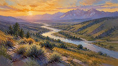 Plein Air Landscape Art Style desktop wallpaper example