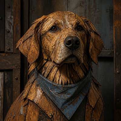 Industrial Furniture Art pet portrait example