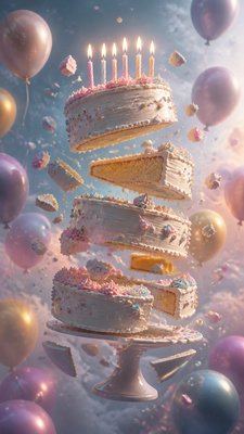 Floating Islands birthday card example