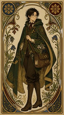 Art Nouveau Style character design example