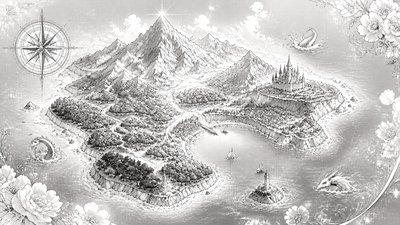 Shoujo Romance Manga Art Style fantasy map example