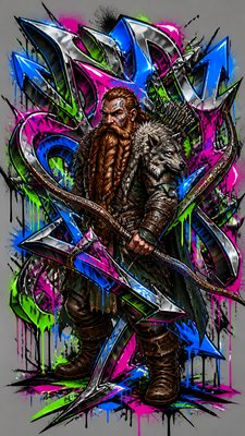Wildstyle Graffiti Street Art Style tabletop character portrait example