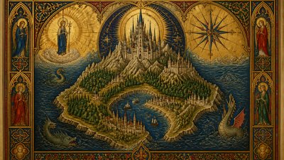 Gothic Religious Art fantasy map example