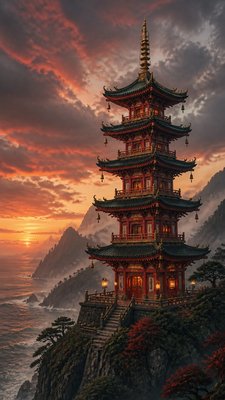 Pagoda Architecture Style poster example
