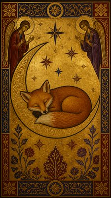 Byzantine Art Style baby announcement example