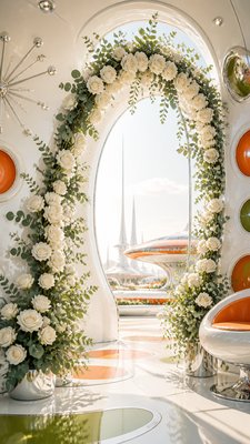 Space Age Aesthetic wedding invitation example