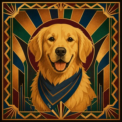 Art Deco Poster Design pet portrait example