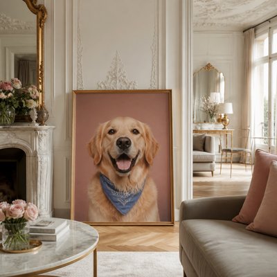 Parisian Apartment Interior Design pet portrait example