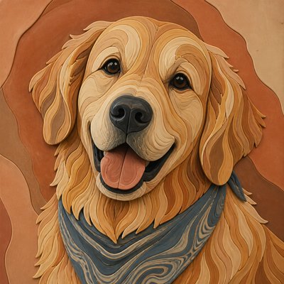 Nerikomi Ceramic Art Style pet portrait example