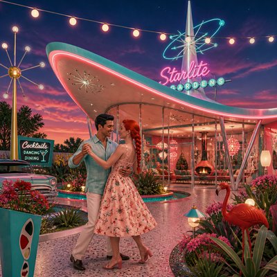 Googie Architecture couple portrait example