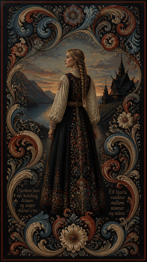 full-length portrait of an elegant figure — Norwegian Art Style