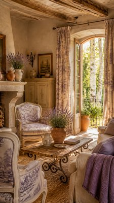 French Country Interior Design wall art print example