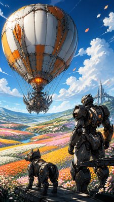 Mecha Anime Art Style greeting card example