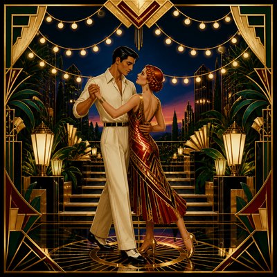 Art Deco Style couple portrait example