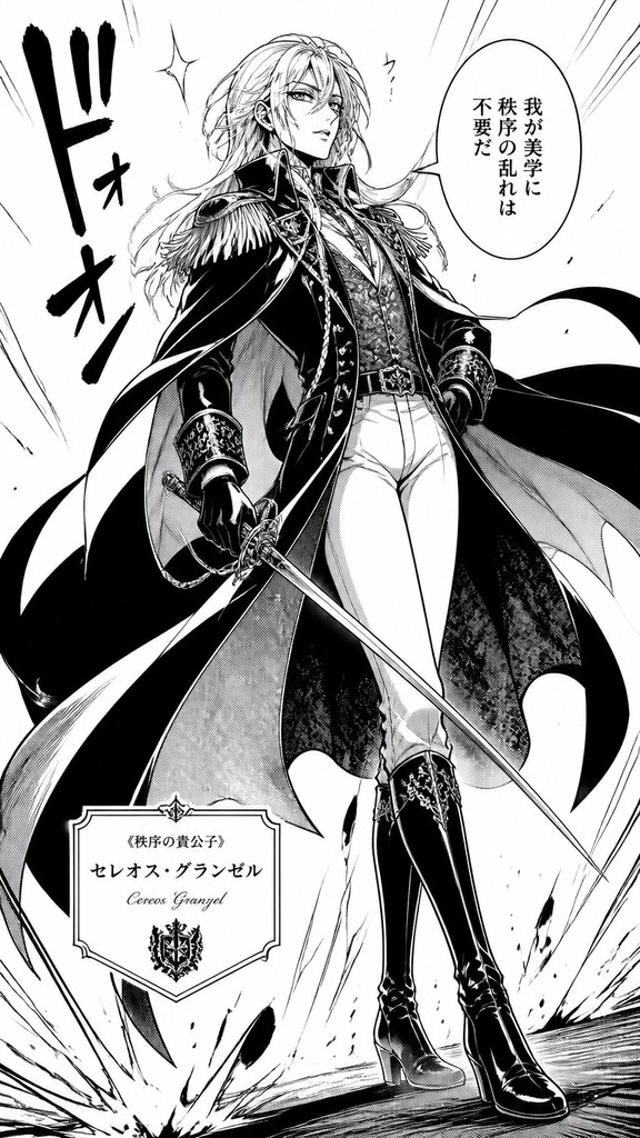 full-length portrait of an elegant figure — Manga Comic Art