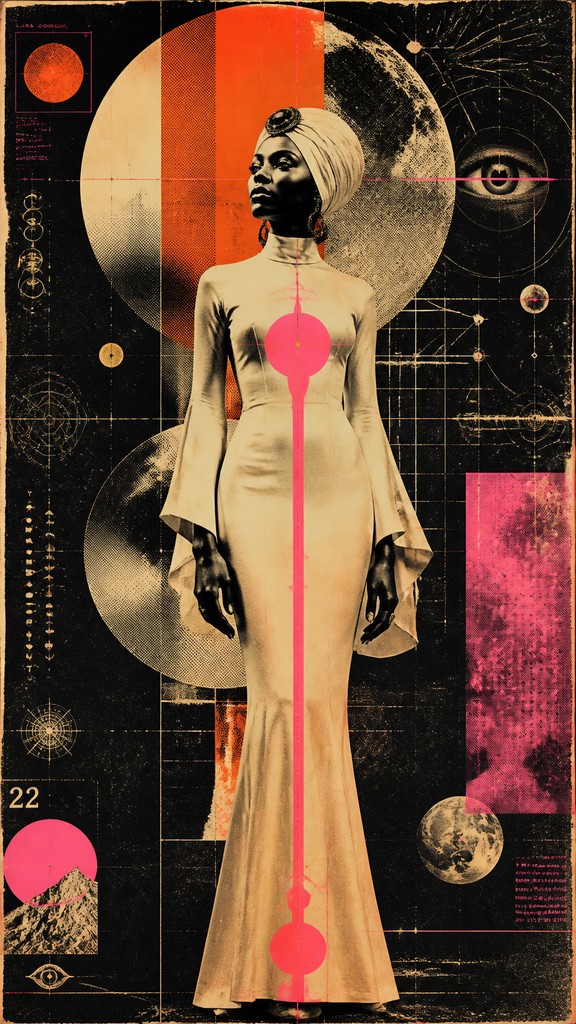 full-length portrait of an elegant figure — Retro-Futuristic Pop Surrealism