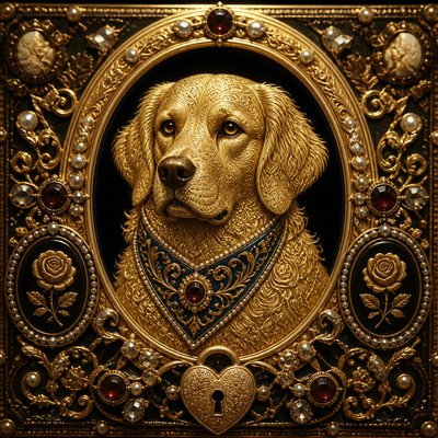 Victorian Jewelry Design pet portrait example