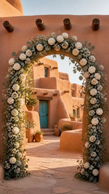 Adobe Pueblo Architecture wedding invitation example