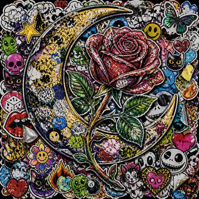 Sticker Bomb Street Art Style tattoo design example