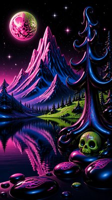 Lowbrow Art Style phone wallpaper example