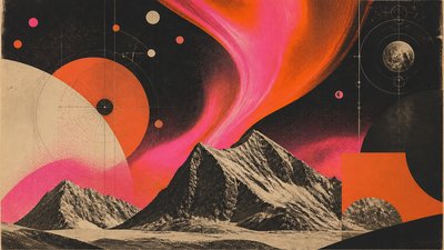 Retro-Futuristic Pop Surrealism banner example