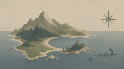 Minimalist Landscape Art Style fantasy map example