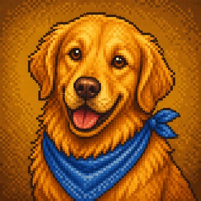 16-Bit Pixel Art Style pet portrait example