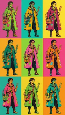 Celebrity Portrait Pop Art Style character design example