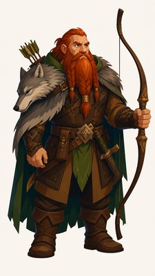 Vector Digital Art Style tabletop character portrait example