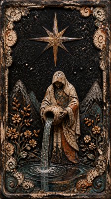 Japanese Raku Ceramic Art Style tarot card example