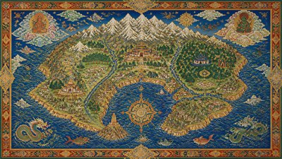 Tibetan Religious Art fantasy map example