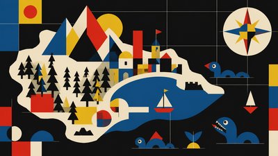 Bauhaus Art Style fantasy map example