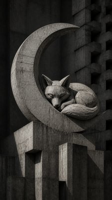 Brutalist Architecture Art baby announcement example