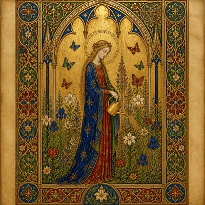 Gothic Religious Art coloring page example