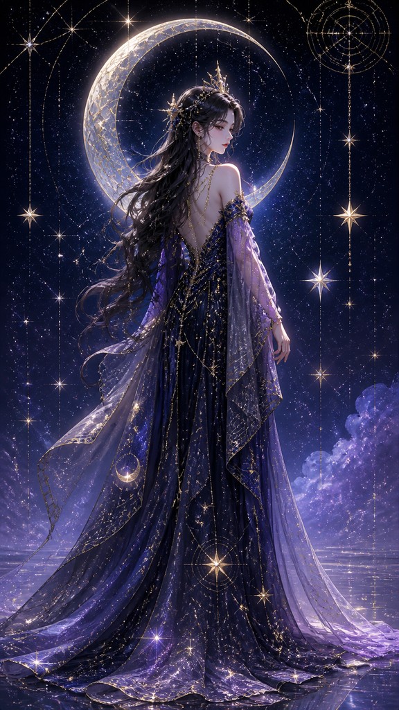 full-length portrait of an elegant figure — Celestial Aesthetic