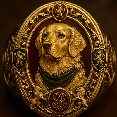 Signet & Heraldic Jewelry Design pet portrait example