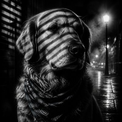 Film Noir Aesthetic pet portrait example