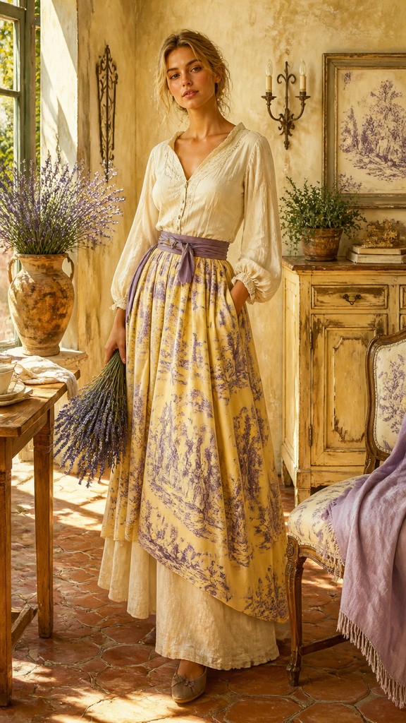 full-length portrait of an elegant figure — French Country Interior Design