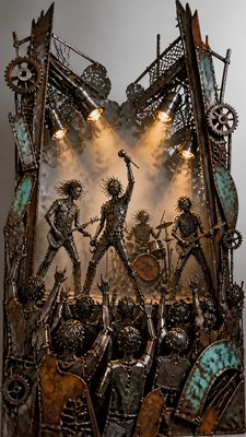 Metal Assemblage Sculpture Art Style flyer example