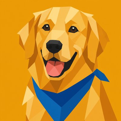 Hard-edge Painting Style pet portrait example