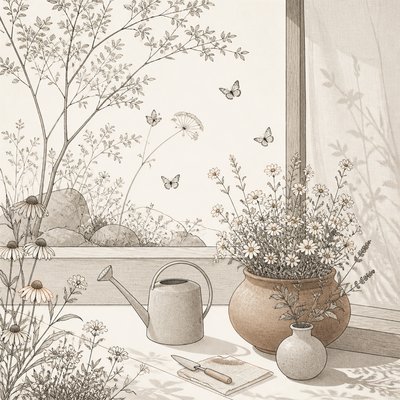 Japandi Aesthetic coloring page example