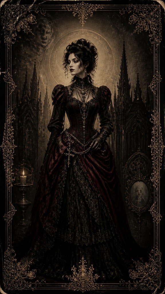 full-length portrait of an elegant figure — Victorian Gothic Art