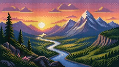 Pixel Digital Art Style desktop wallpaper example
