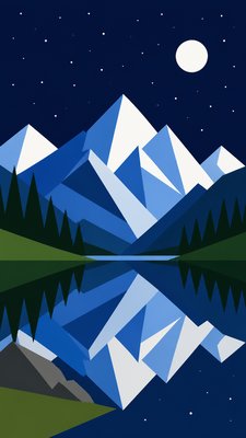 Hard-edge Painting Style phone wallpaper example