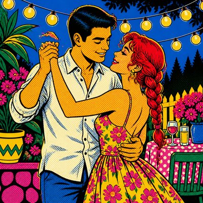 Pop Art Still Life Art Style couple portrait example