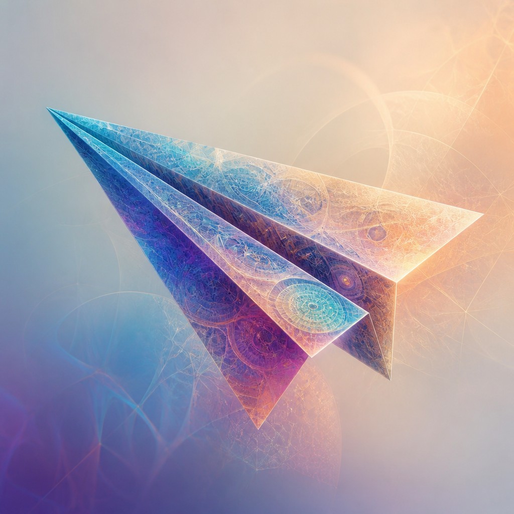 a paper plane, clean minimal composition on a plain background, no text — Neural Network Digital Art Style icon