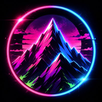 Cyberpunk Neon Anime Art Style logo concept example