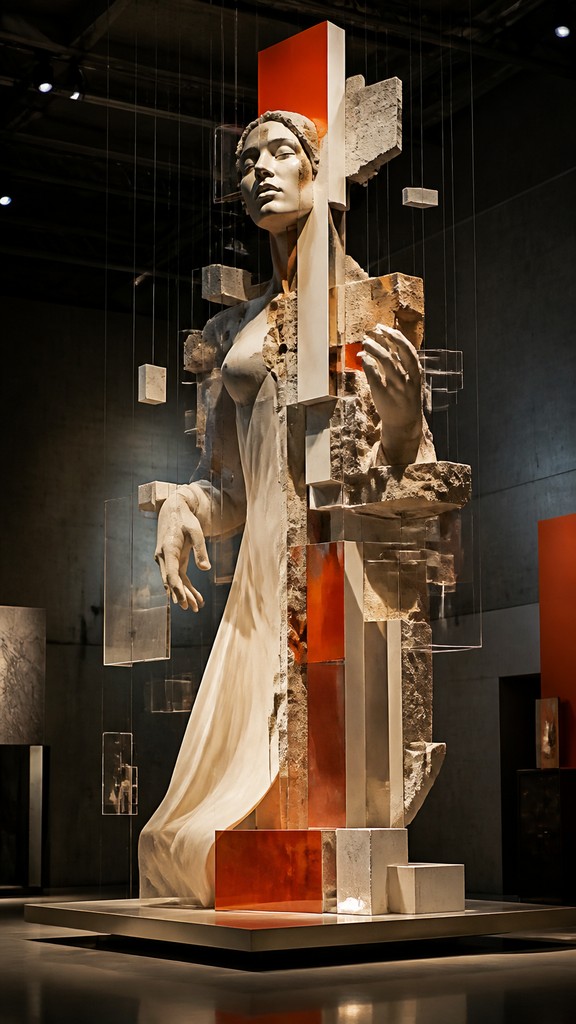 full-length portrait of an elegant figure — Installation Modern Art Style