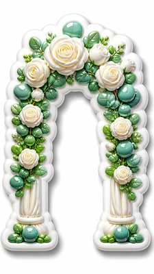 3D Puffy Sticker Design wedding invitation example