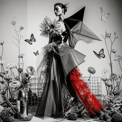 Avant-Garde Fashion Design coloring page example